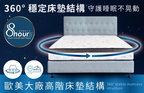 360° 穩定床墊結構,守護睡眠不晃動